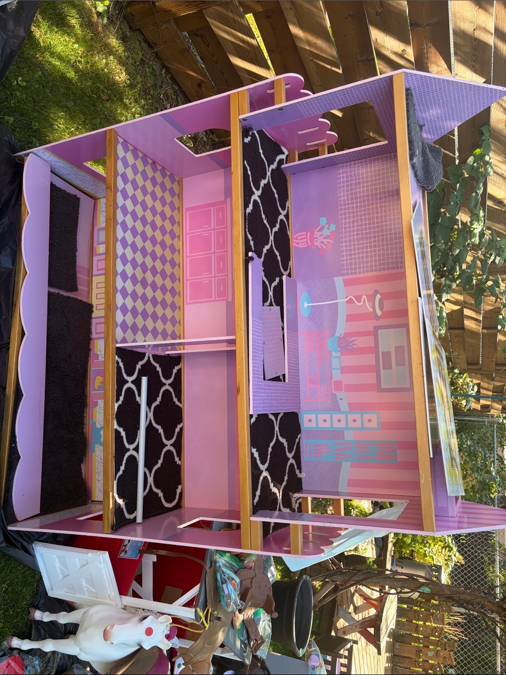 Purple Dollhouse Playhouse - Charming Kid's Storage & Play